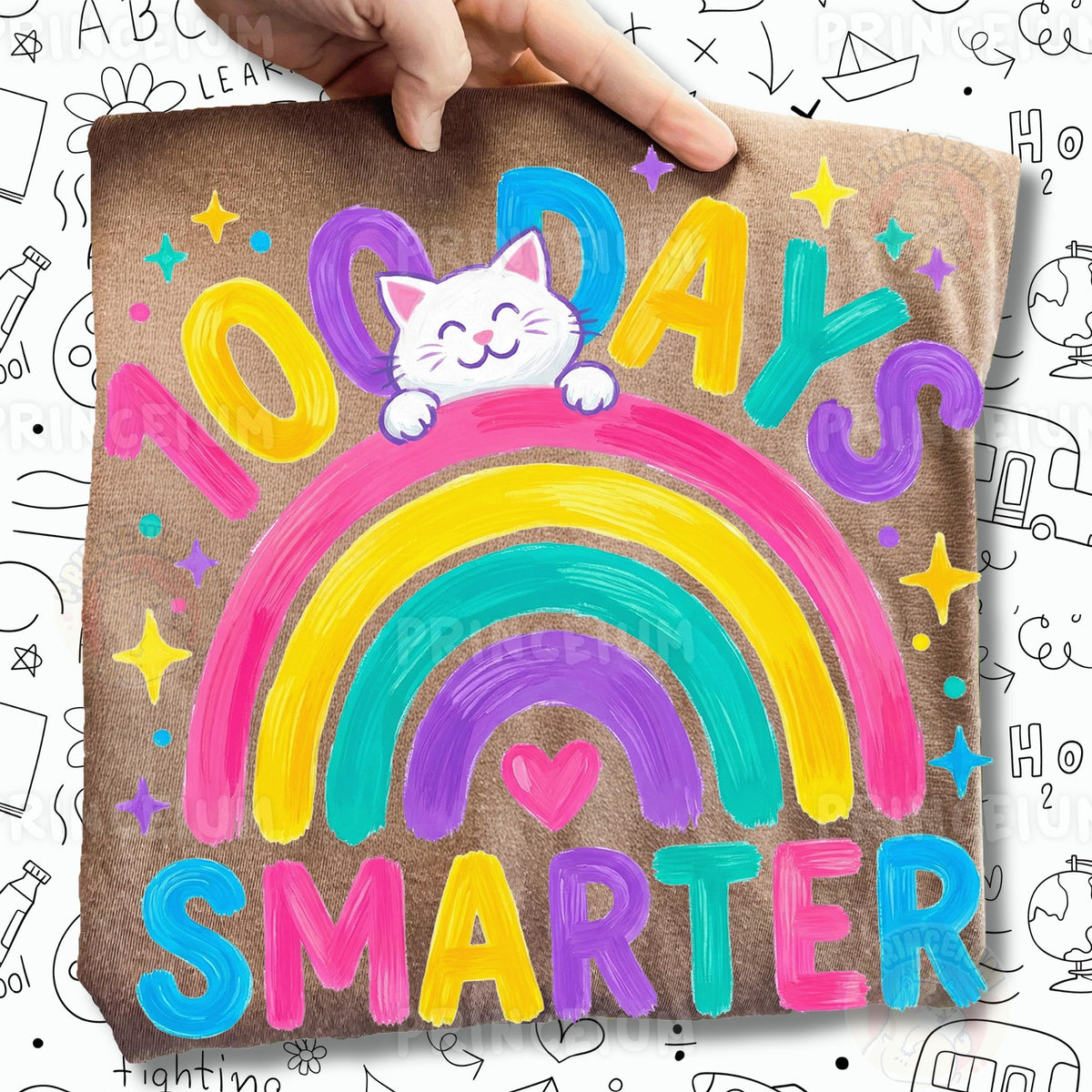 100 Days Smarter Rainbow Cat