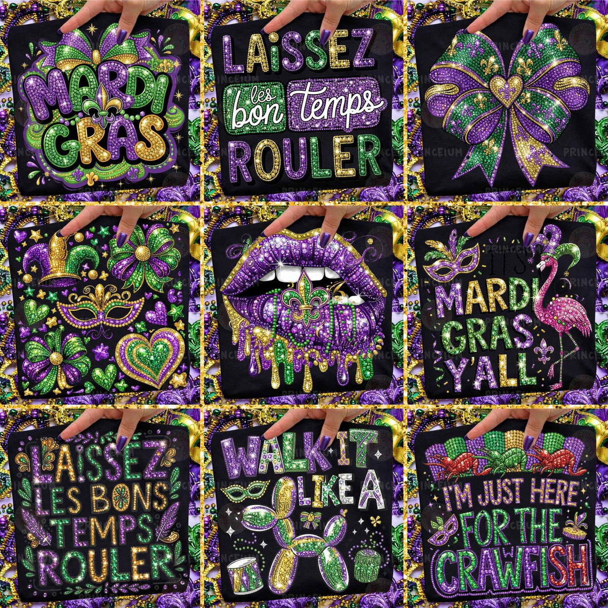 Crawfish & Mardi Gras Lips Bundle