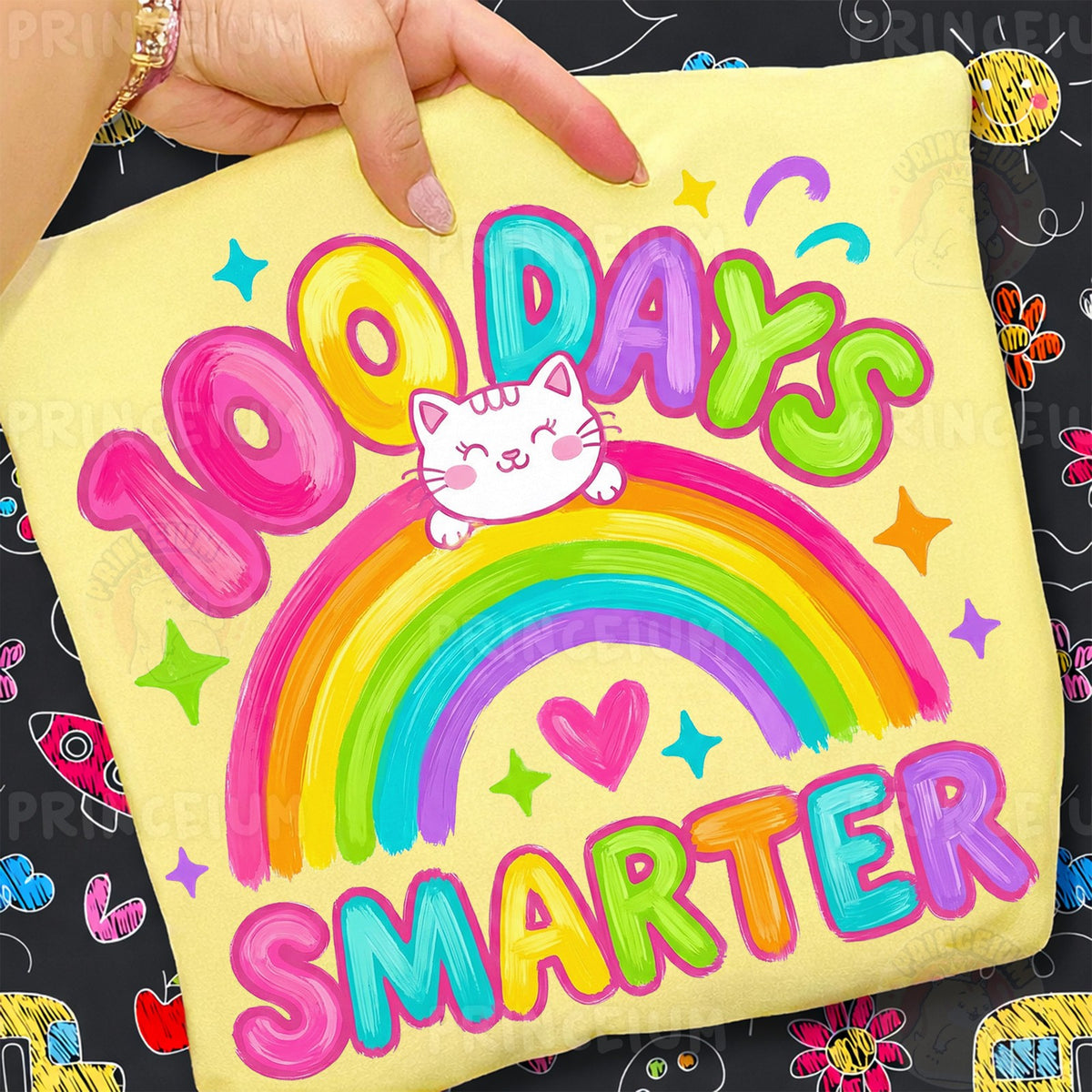100 Days Smarter Rainbow Cat
