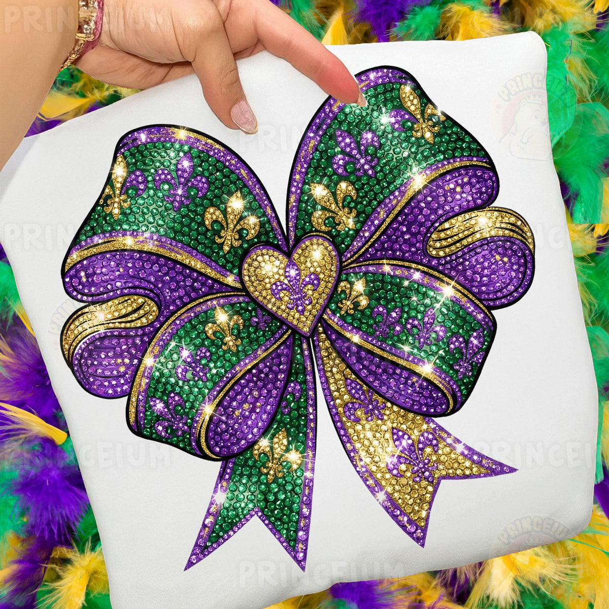Mardi Gras Rhinestone Bow