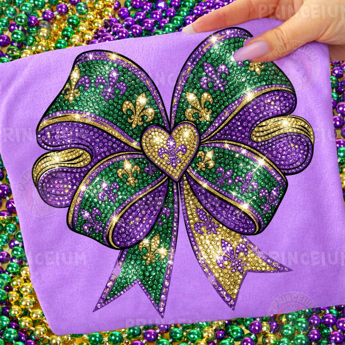 Mardi Gras Rhinestone Bow