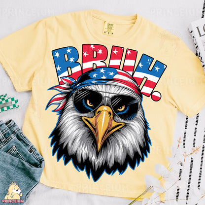 a t - shirt with an eagle wearing a bandana