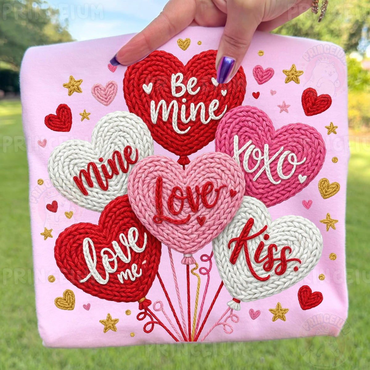 Knit Heart Balloons Valentine