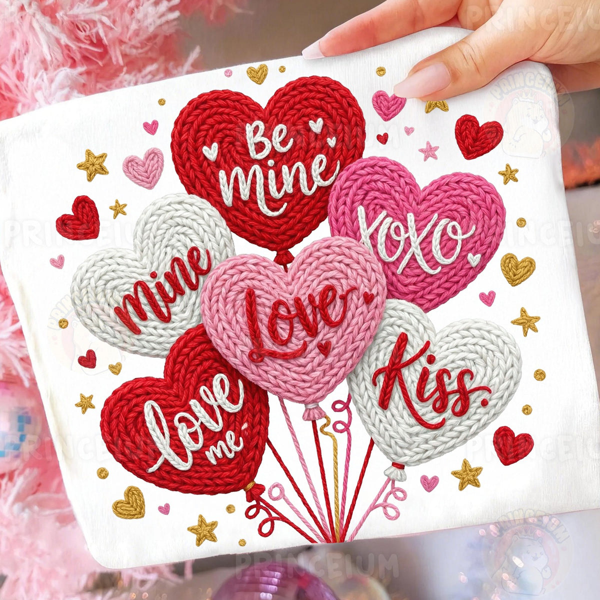 Knit Heart Balloons Valentine
