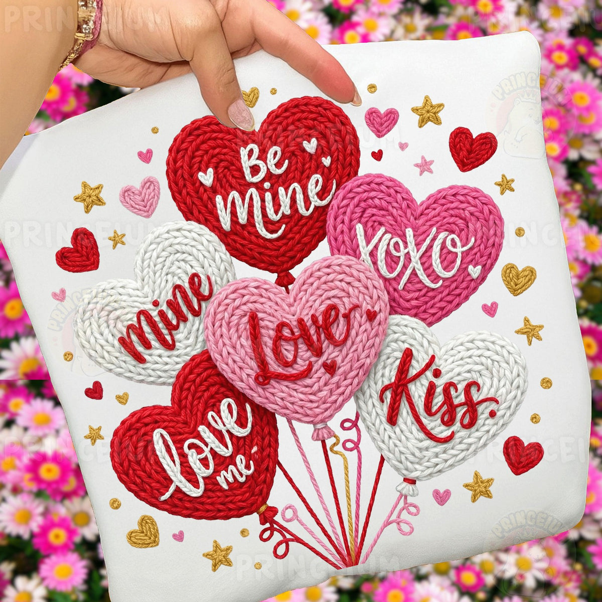 Knit Heart Balloons Valentine