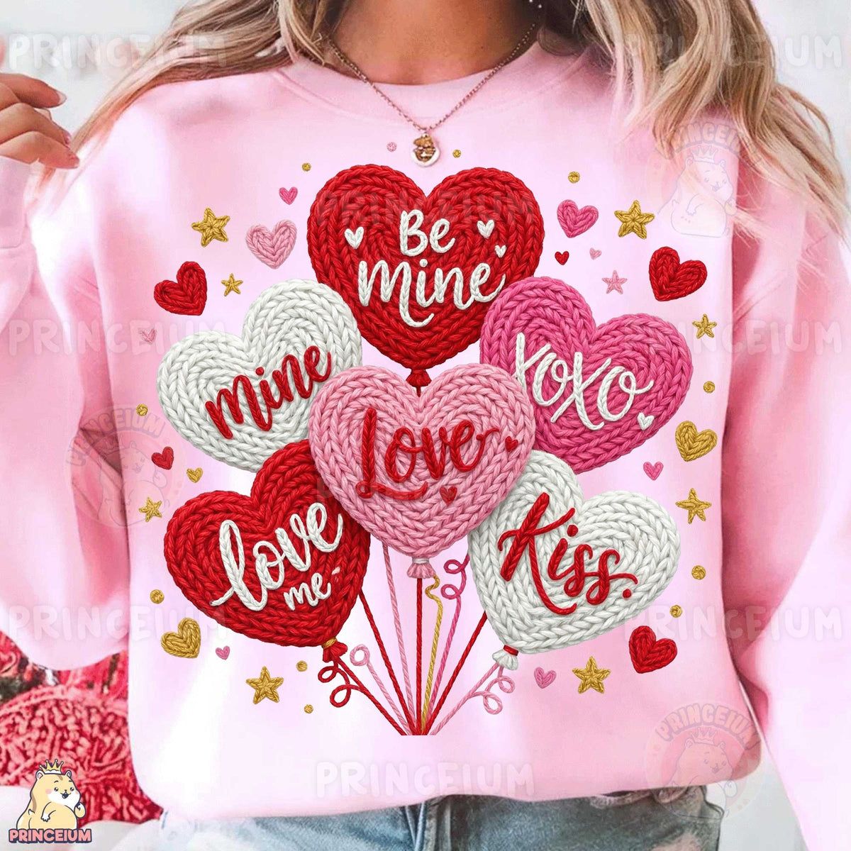 Knit Heart Balloons Valentine