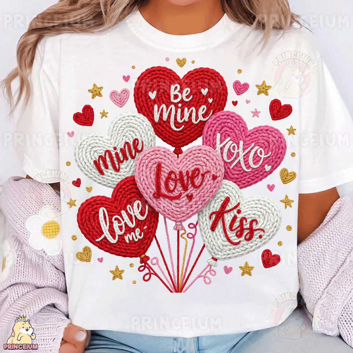 Knit Heart Balloons Valentine