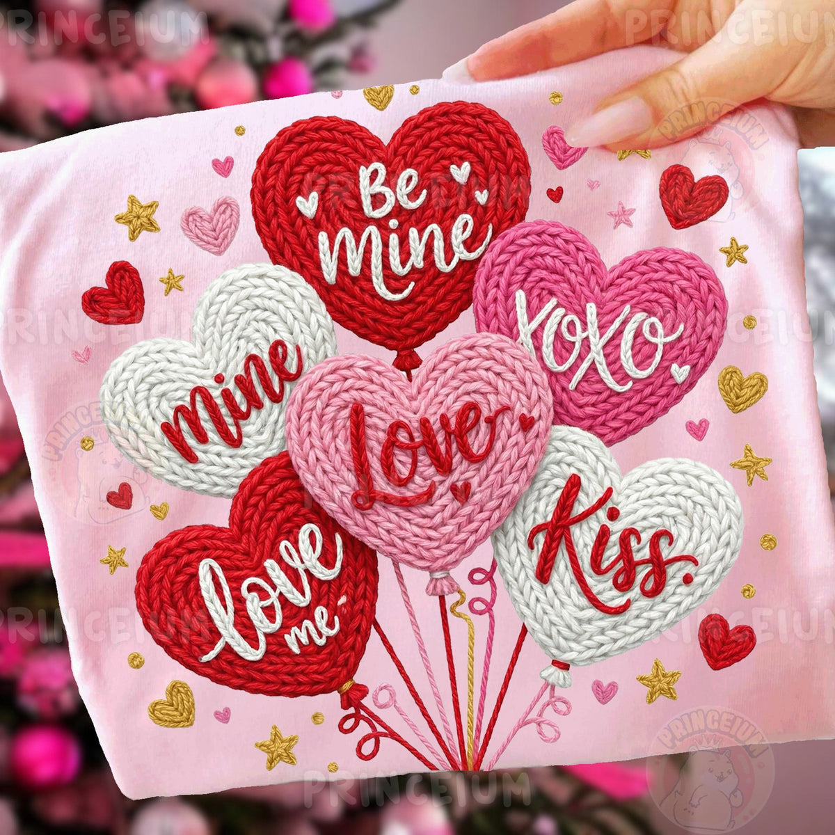 Knit Heart Balloons Valentine