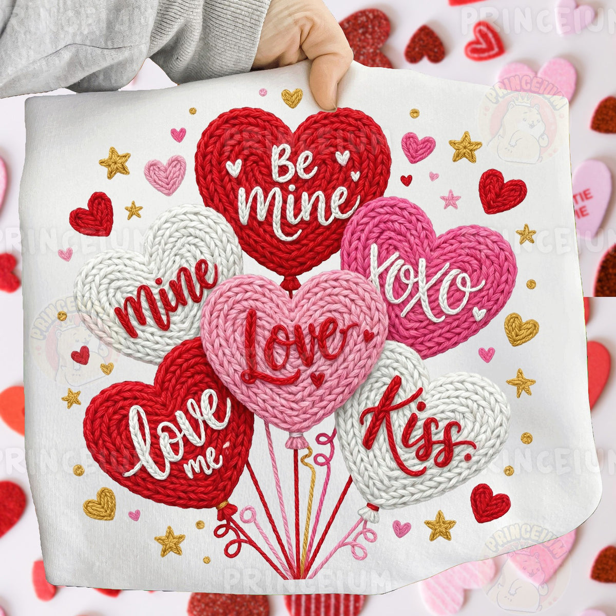 Knit Heart Balloons Valentine