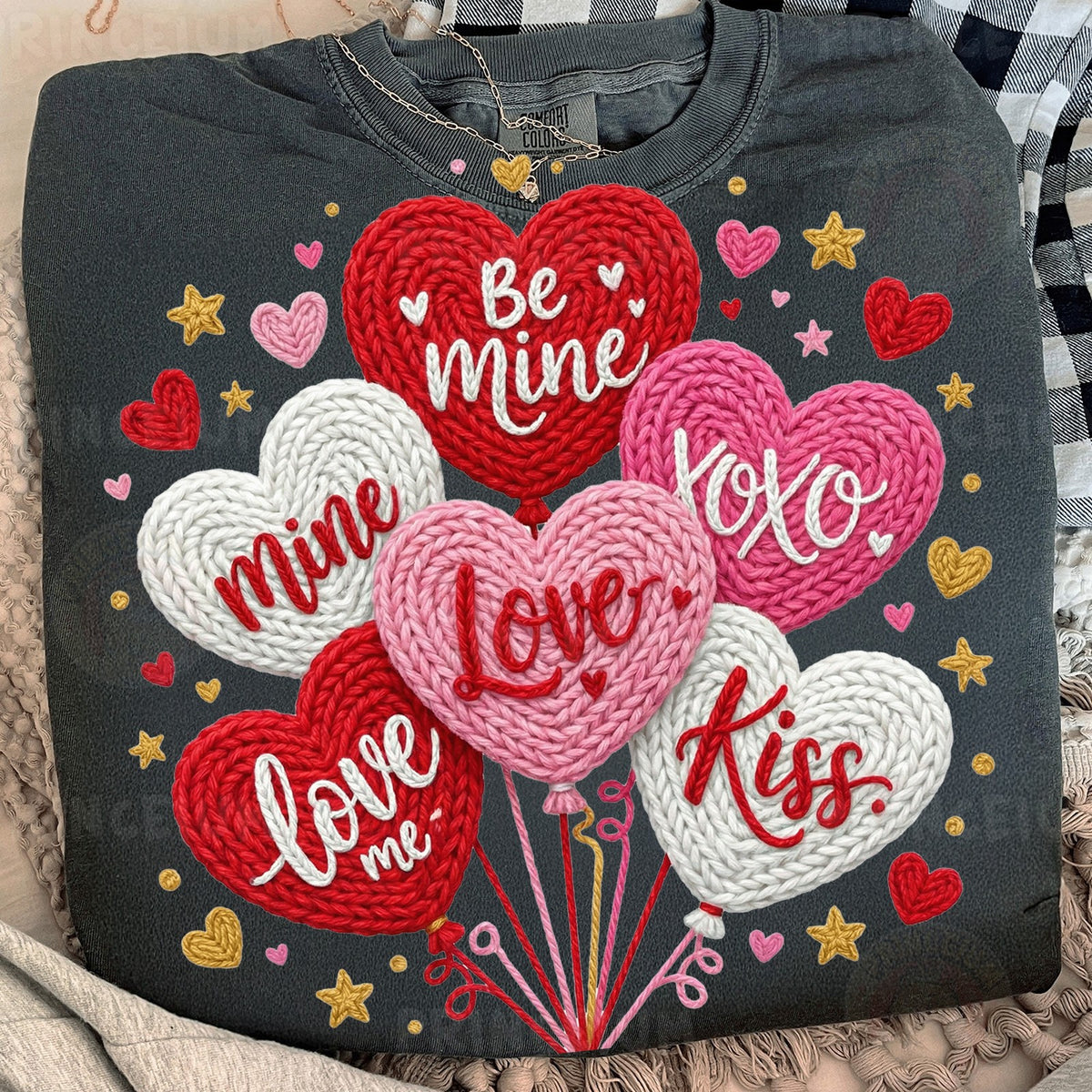 Knit Heart Balloons Valentine