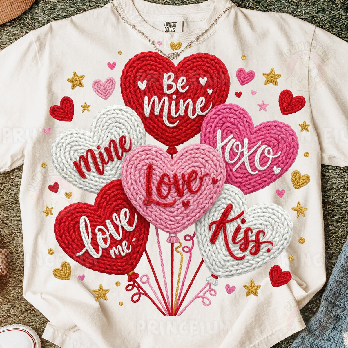 Knit Heart Balloons Valentine