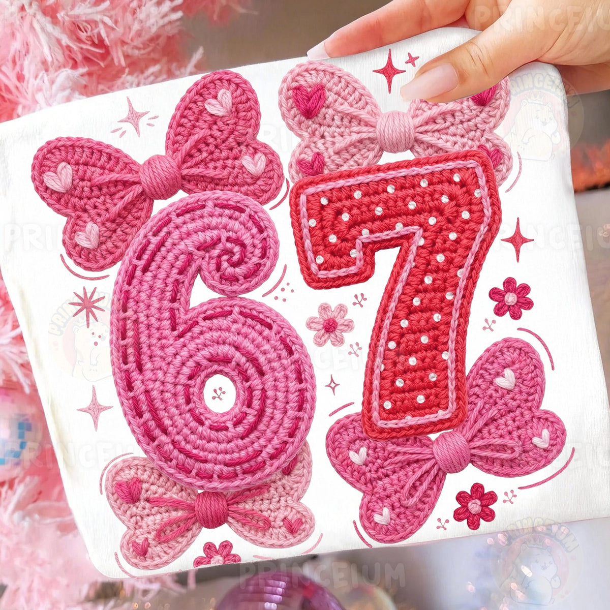 Crochet Bow 67 Birthday