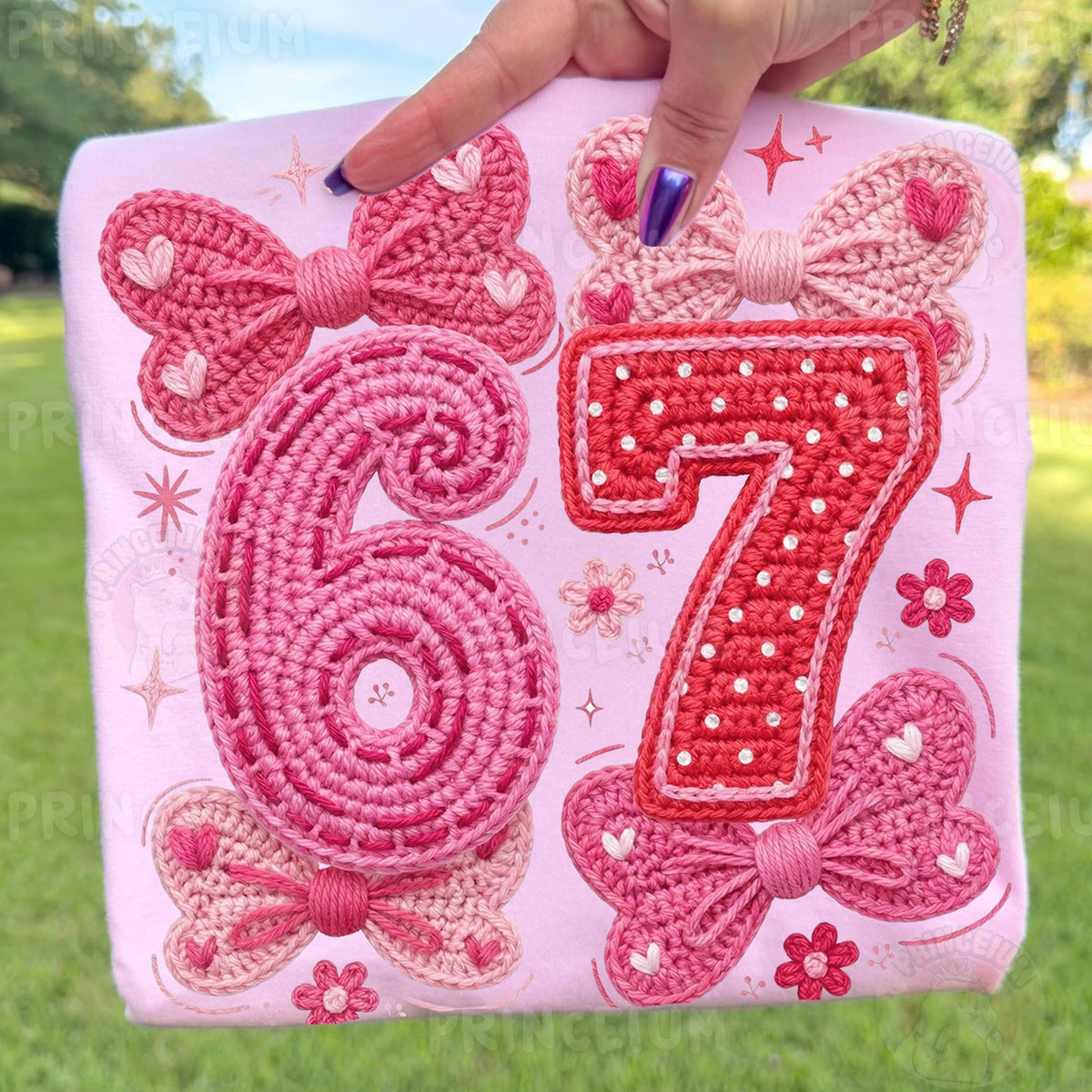 Crochet Bow 67 Birthday