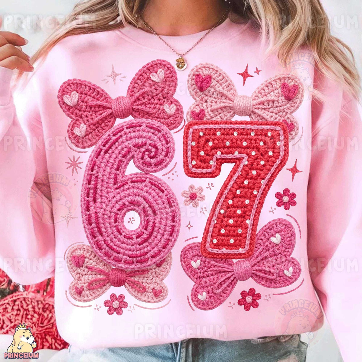 Crochet Bow 67 Birthday