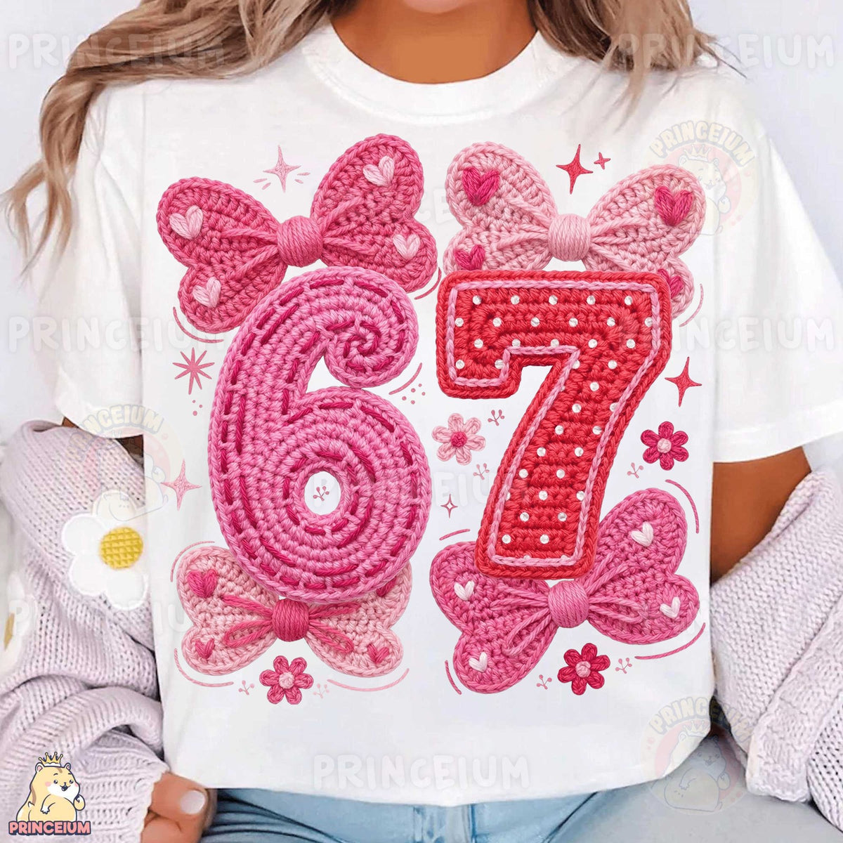 Crochet Bow 67 Birthday