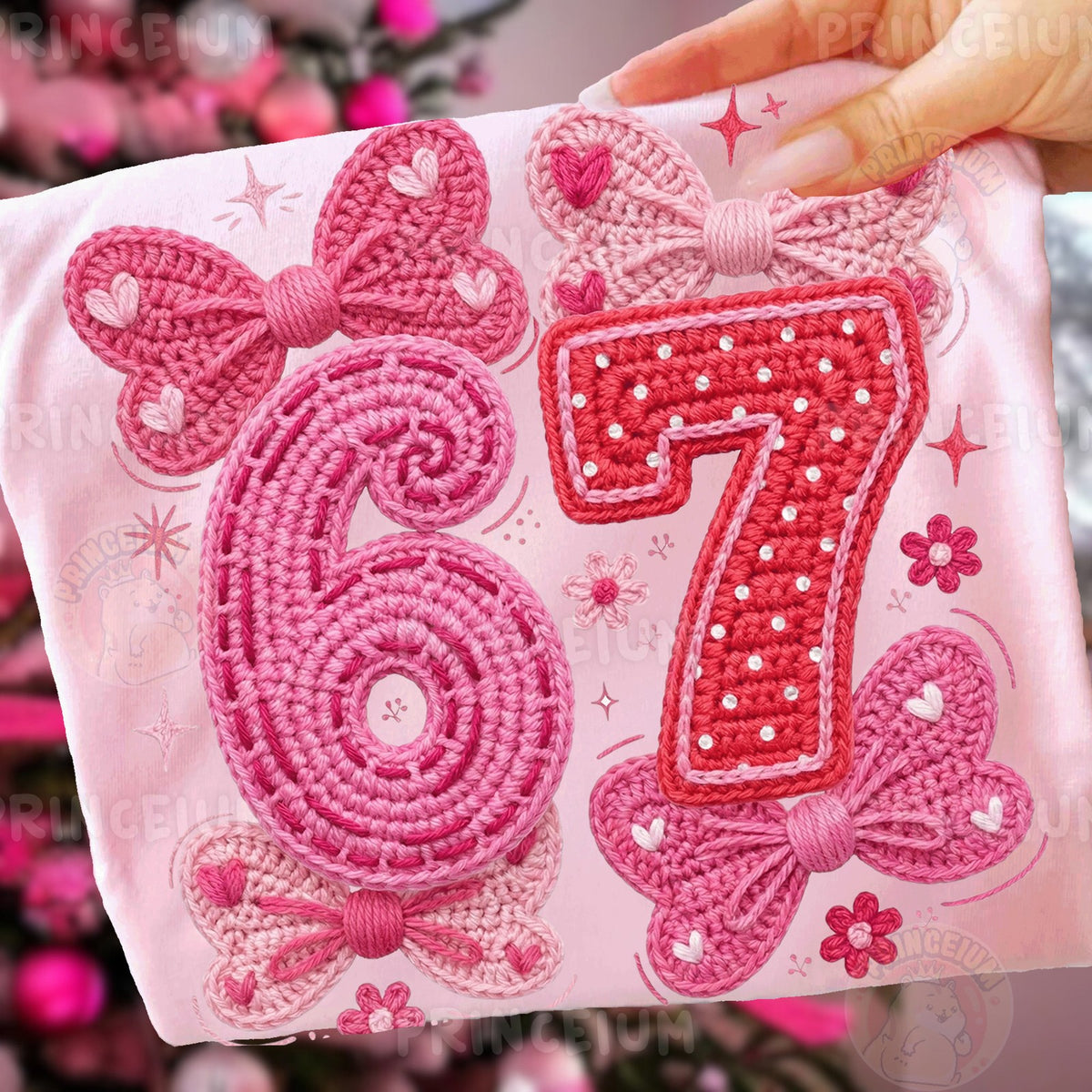 Crochet Bow 67 Birthday