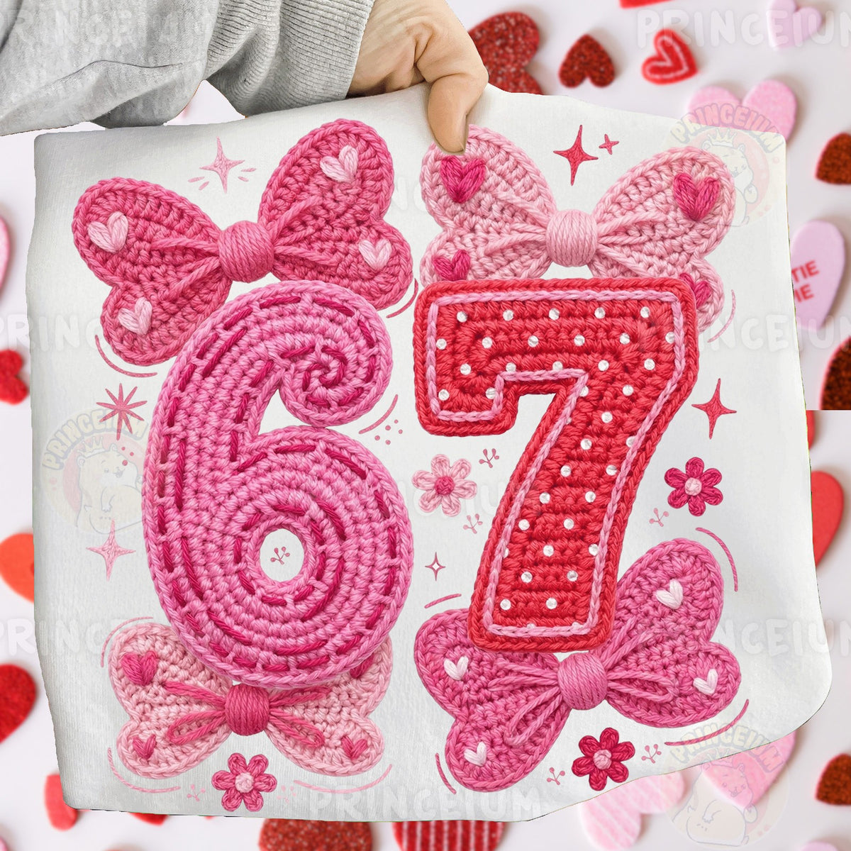 Crochet Bow 67 Birthday