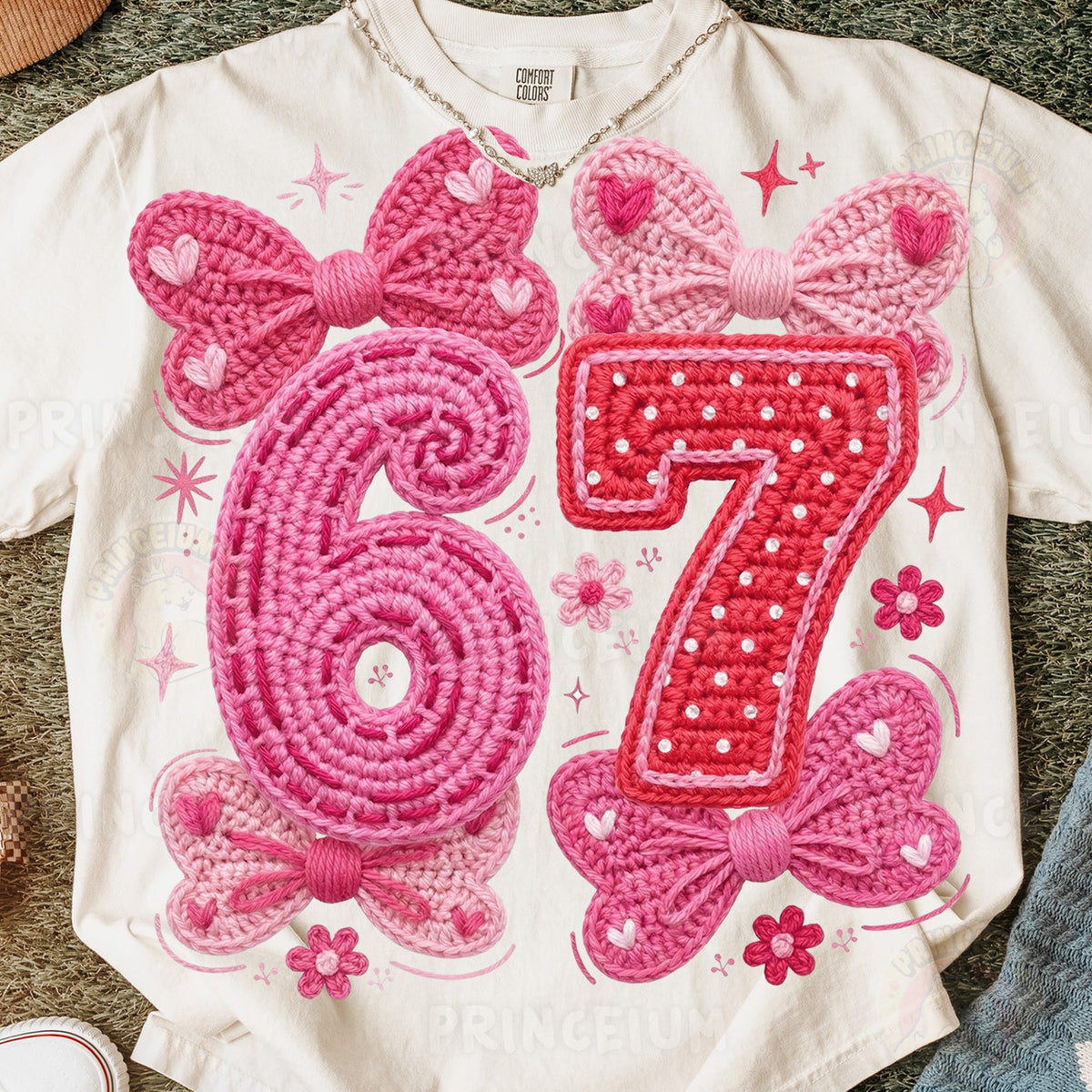 Crochet Bow 67 Birthday