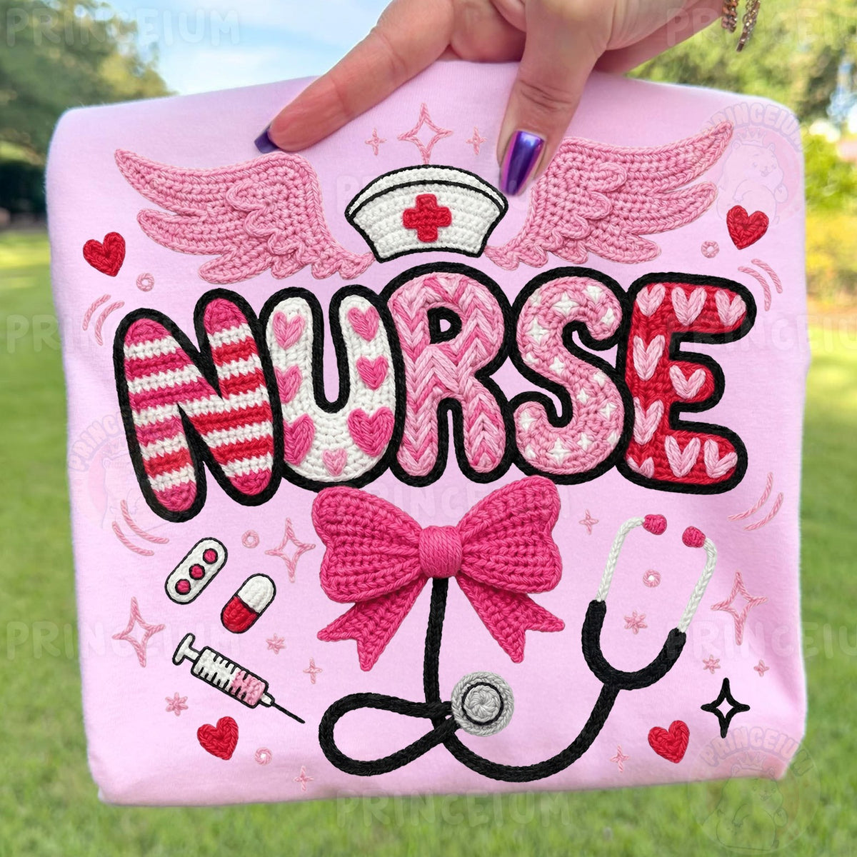 Pink Crochet Nurse Stethoscope