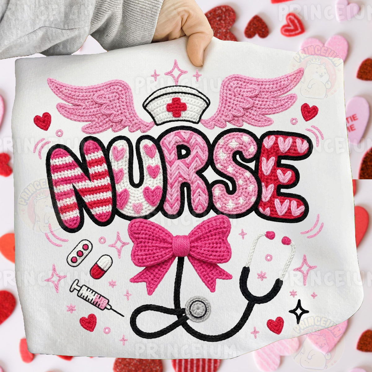 Pink Crochet Nurse Stethoscope