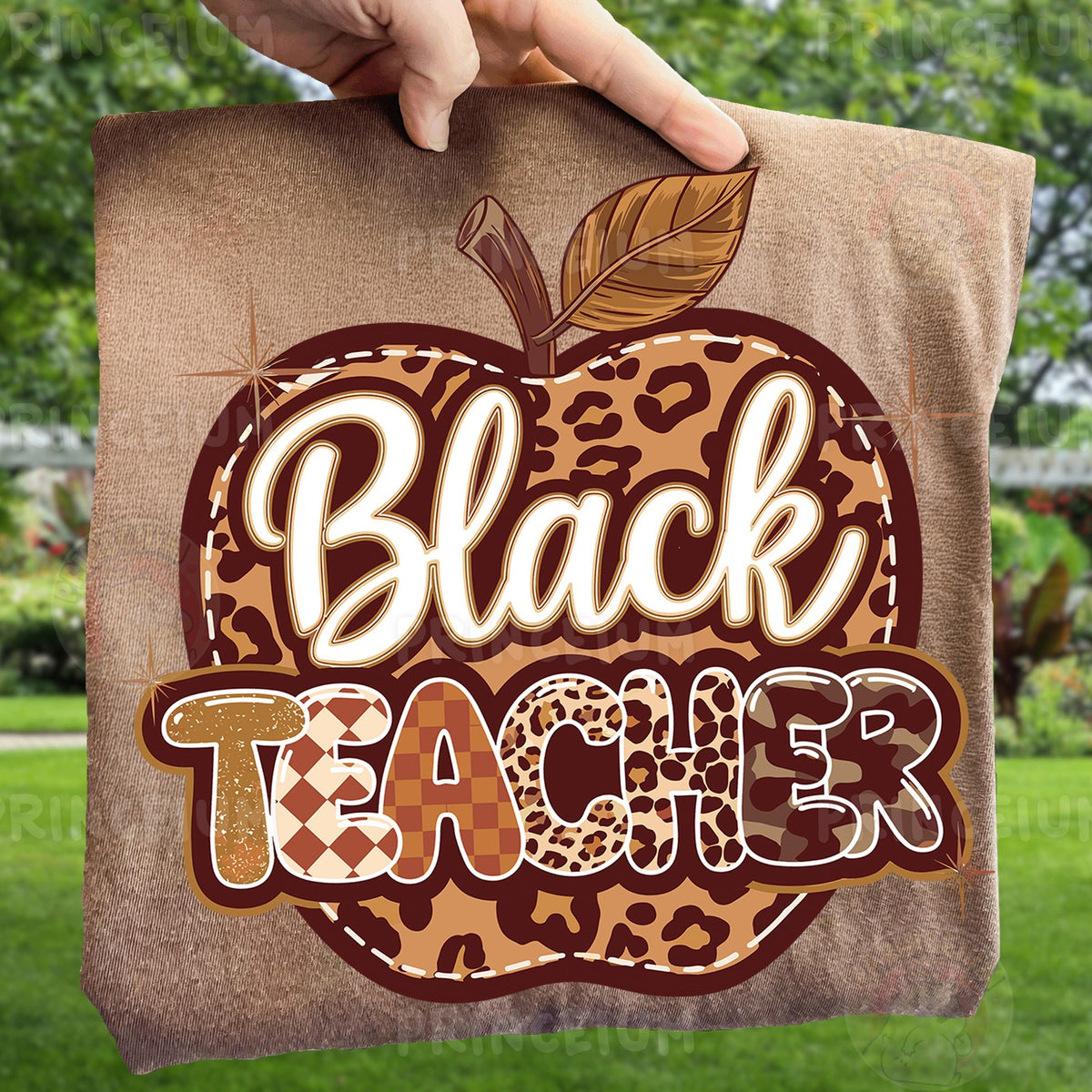 Black Teacher Leopard Apple