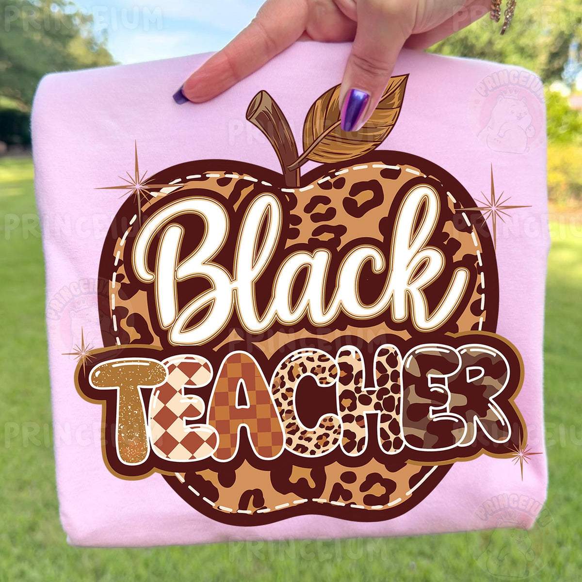 Black Teacher Leopard Apple