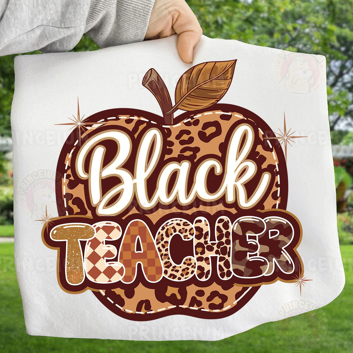 Black Teacher Leopard Apple