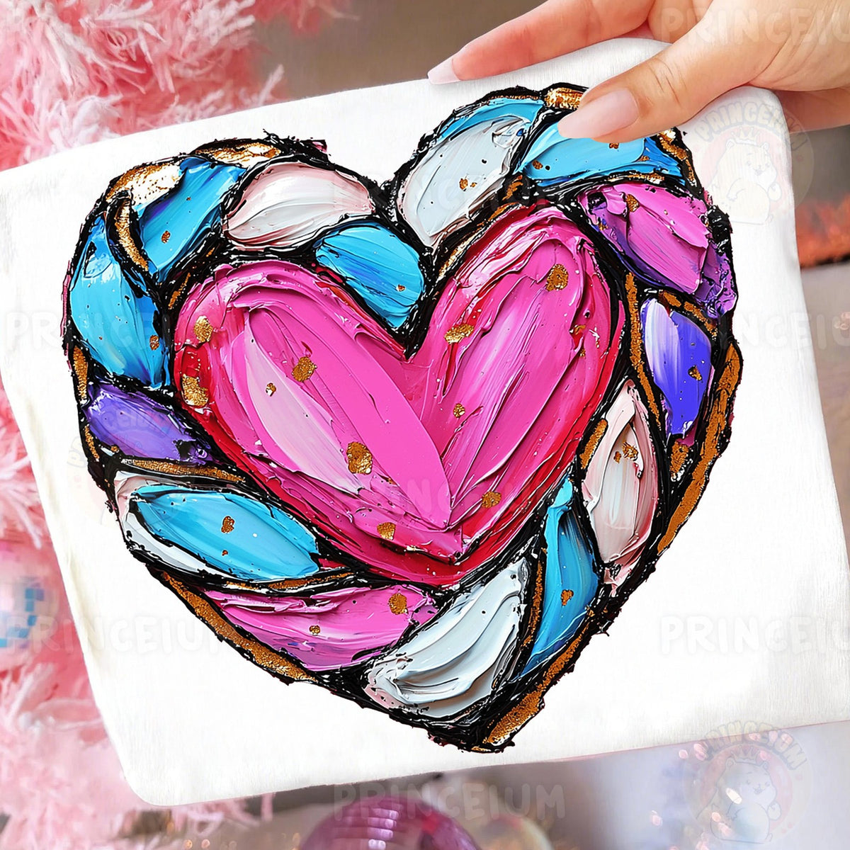 Painted Stained Glass Heart