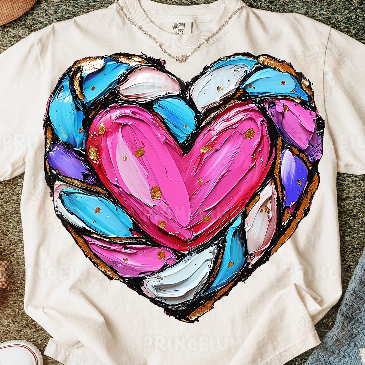 Painted Stained Glass Heart