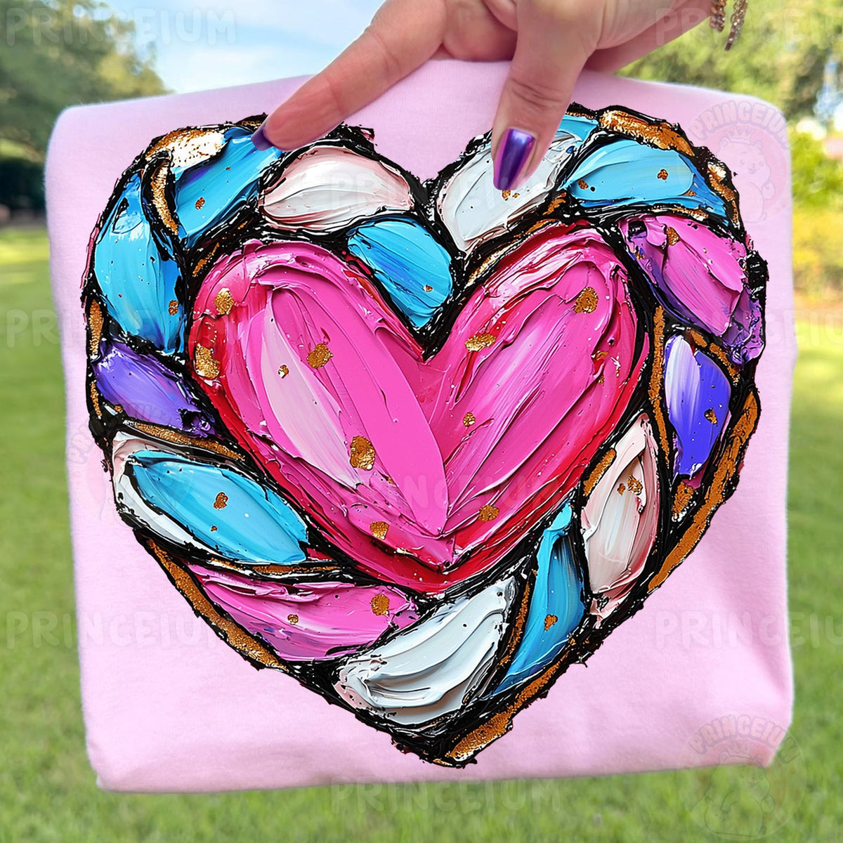 Painted Stained Glass Heart