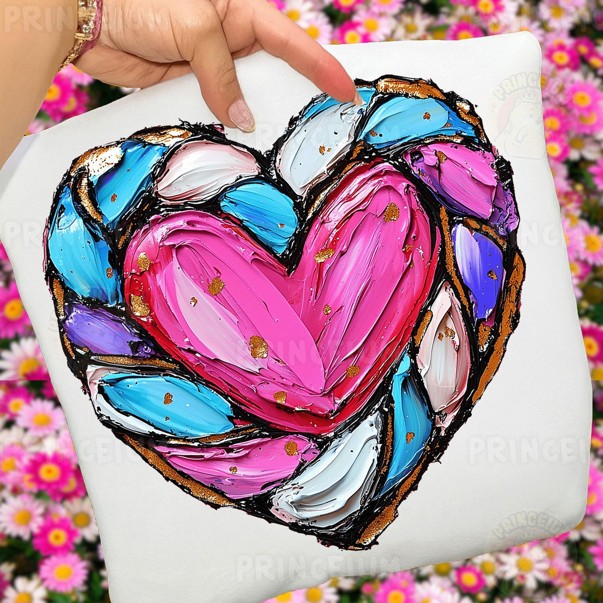 Painted Stained Glass Heart