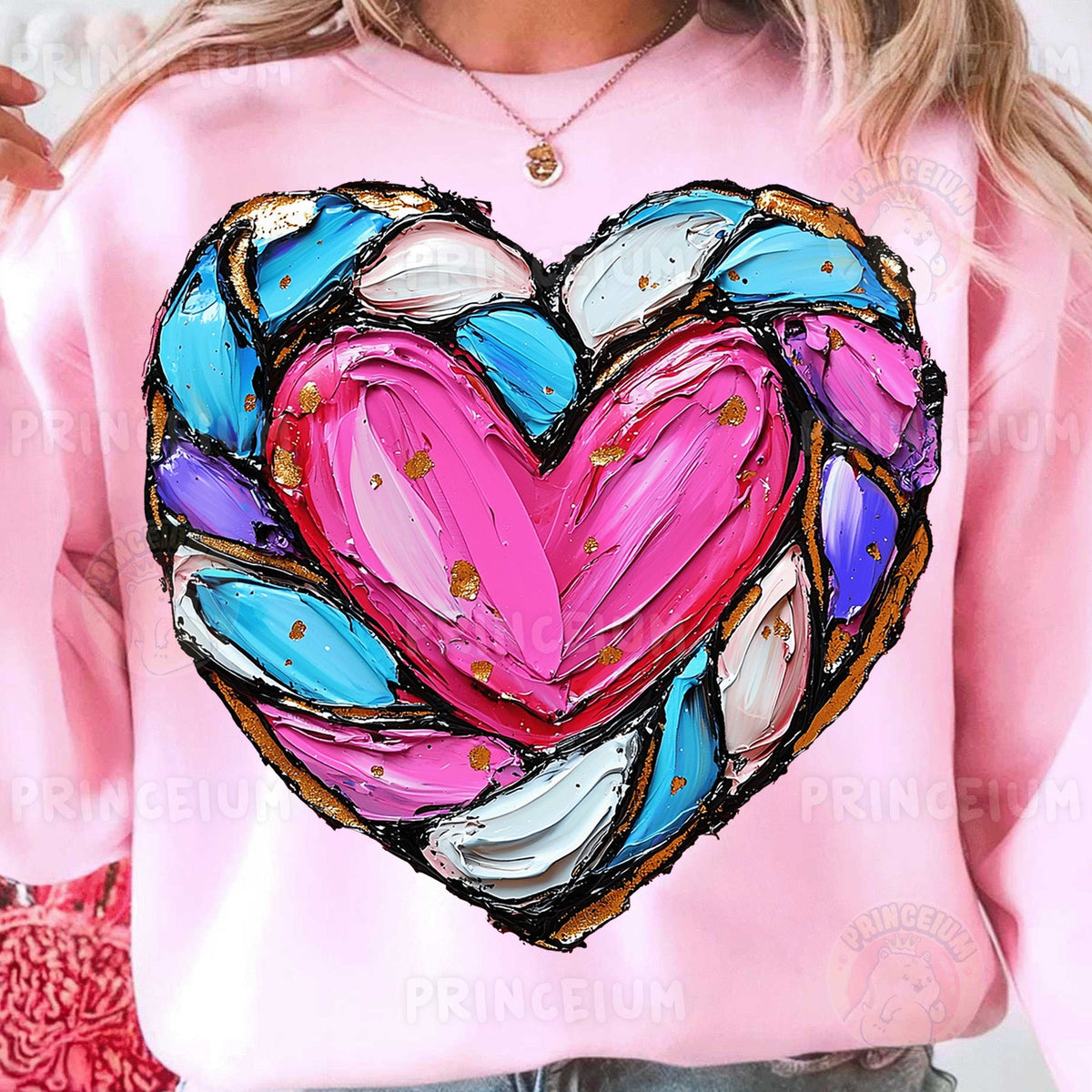 Painted Stained Glass Heart