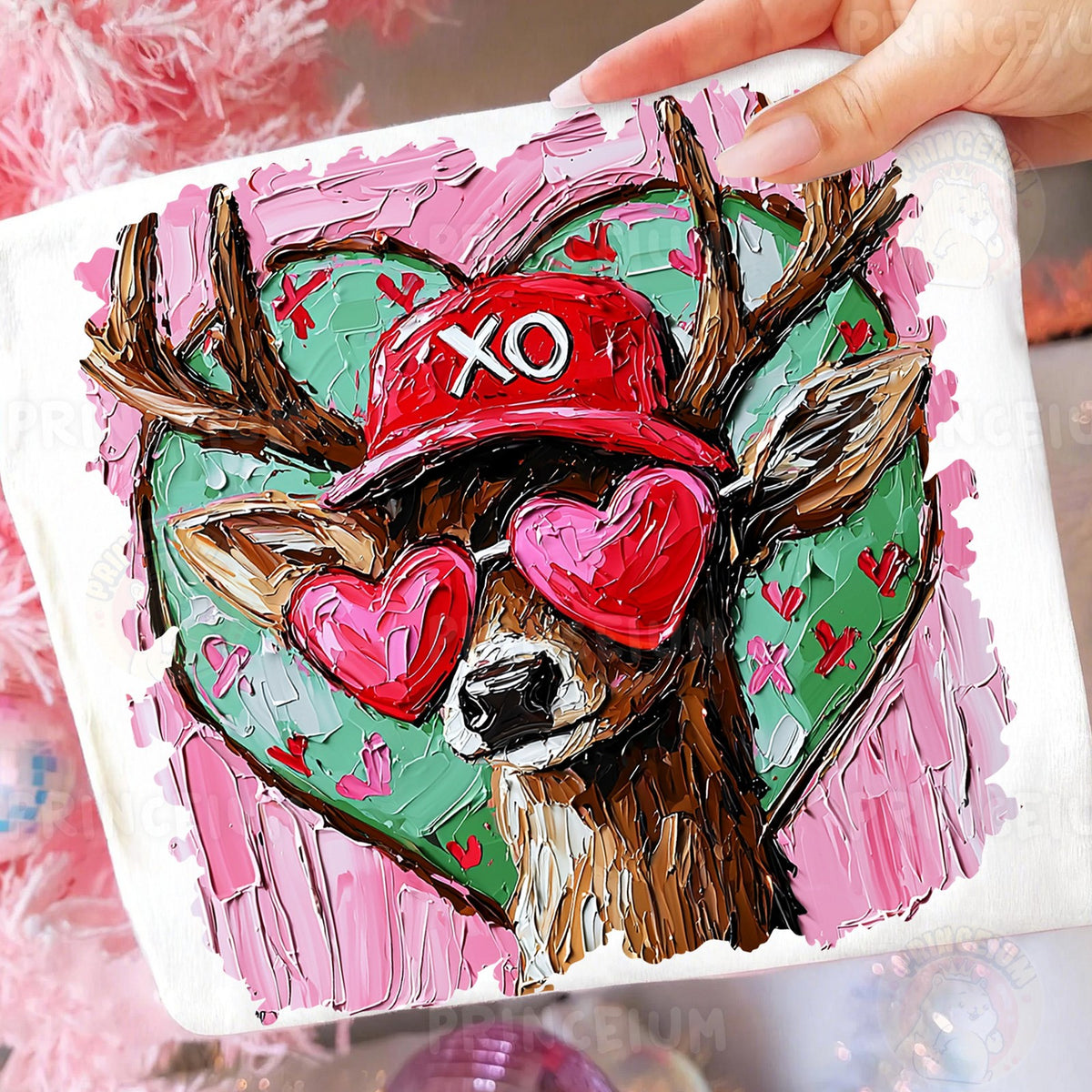 Valentine Reindeer XO Hearts