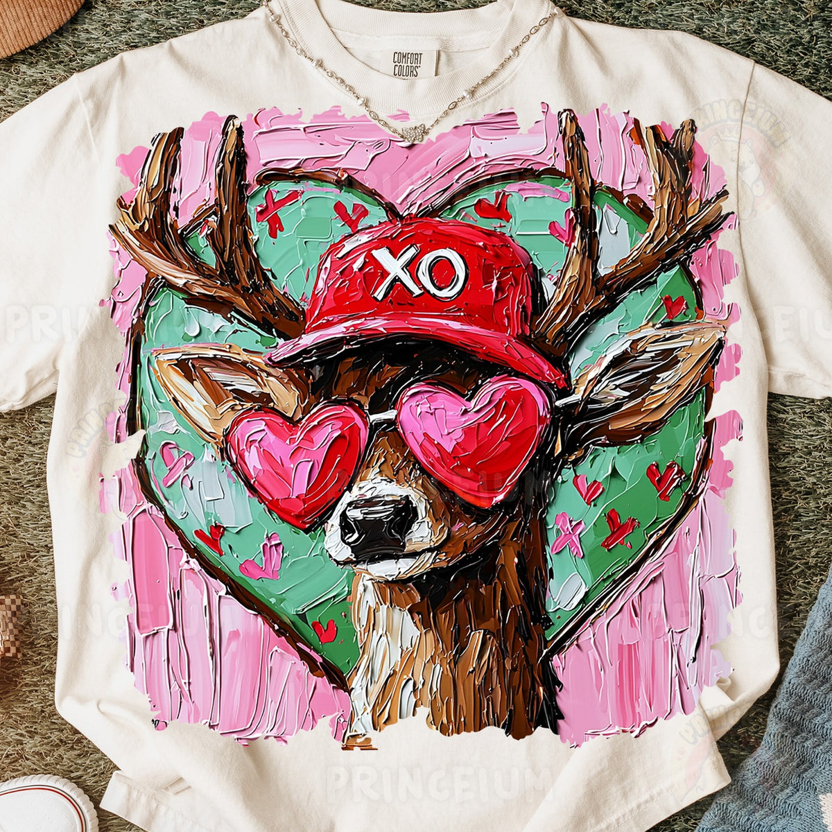 Valentine Reindeer XO Hearts