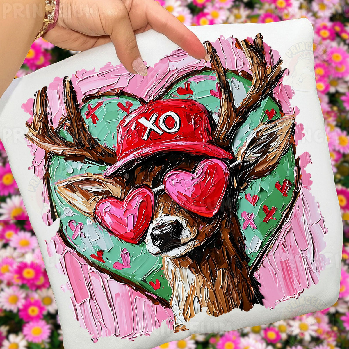 Valentine Reindeer XO Hearts