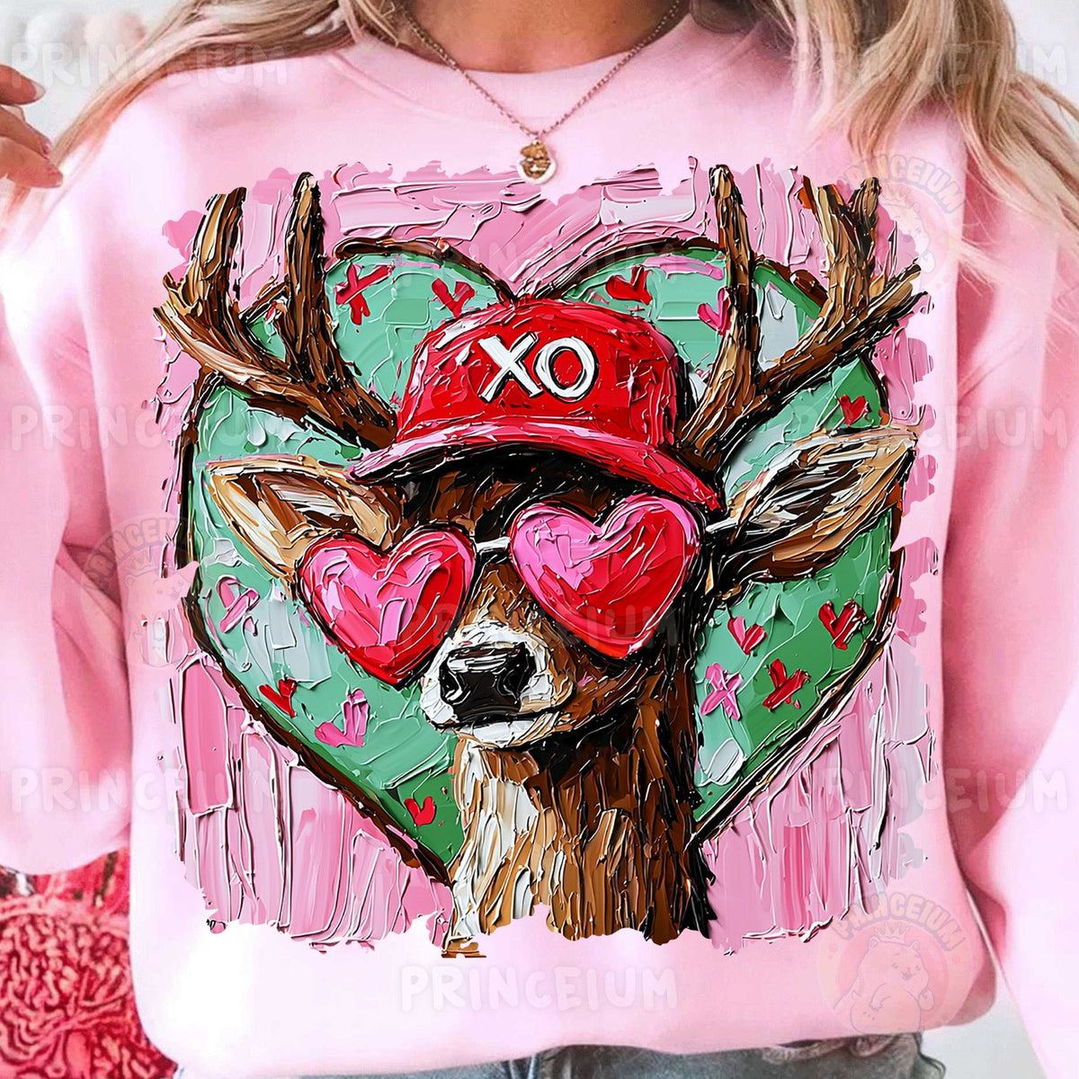 Valentine Reindeer XO Hearts