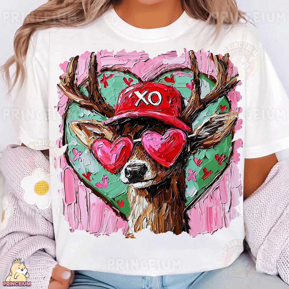 Valentine Reindeer XO Hearts