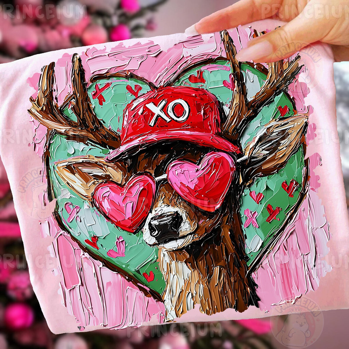 Valentine Reindeer XO Hearts