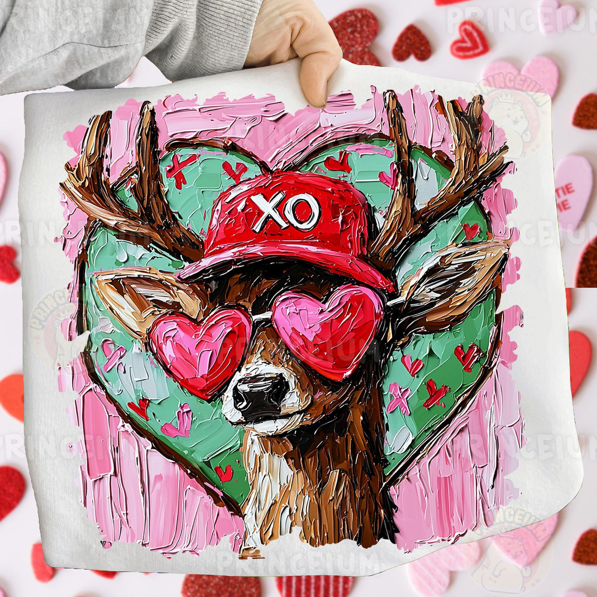 Valentine Reindeer XO Hearts