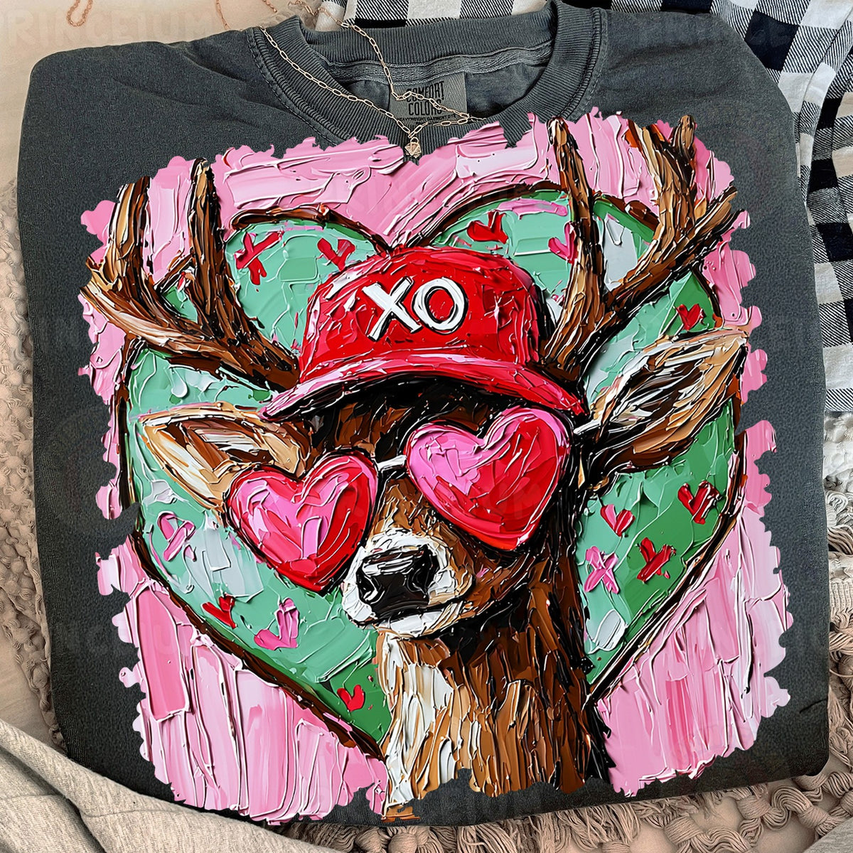 Valentine Reindeer XO Hearts