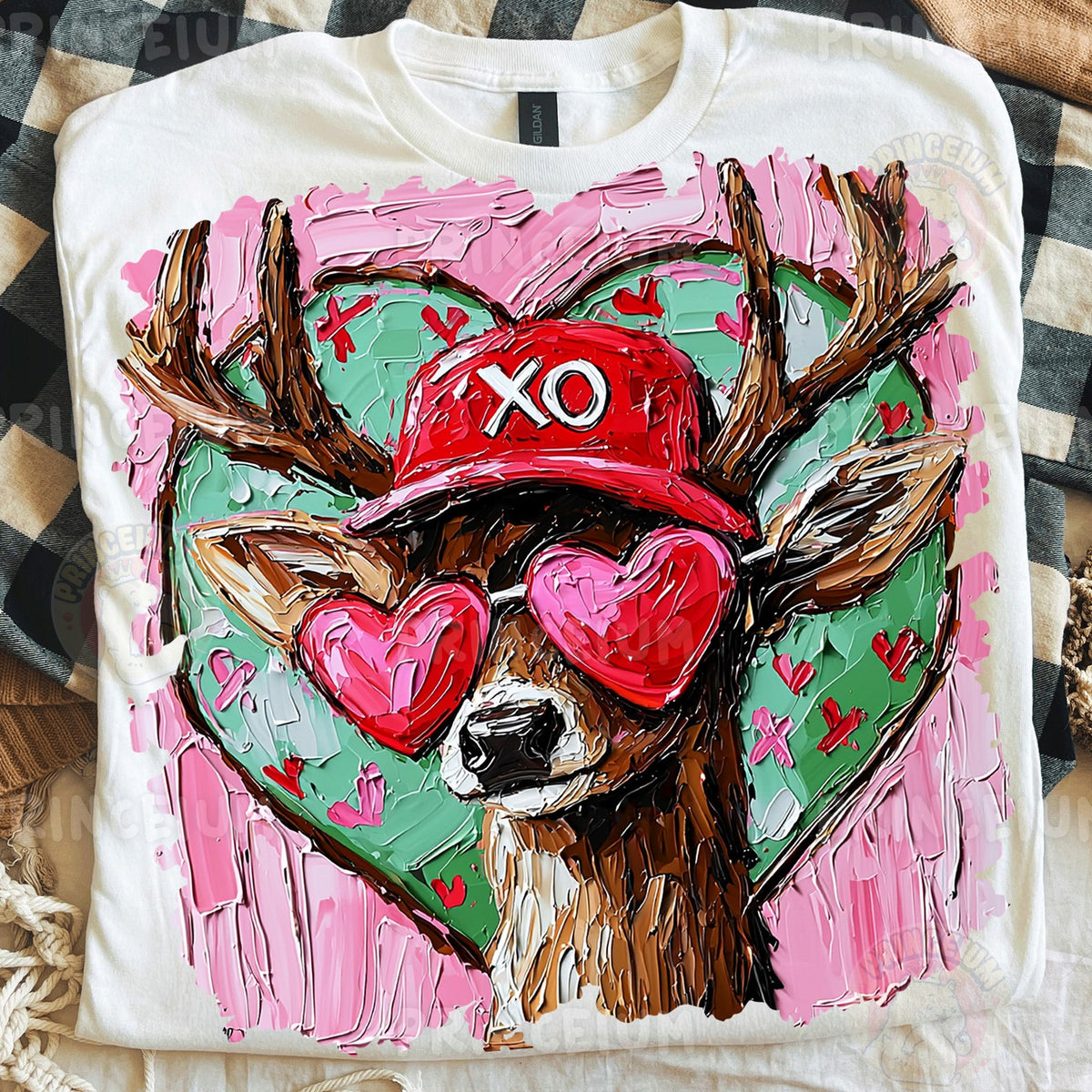 Valentine Reindeer XO Hearts