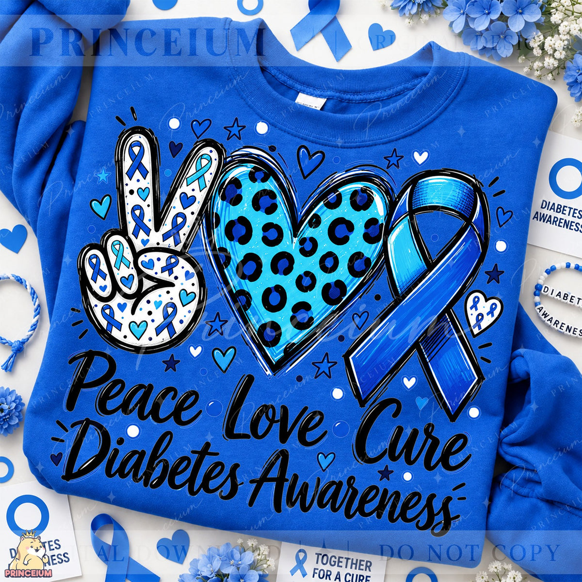 Peace Love Cure Diabetes Awareness