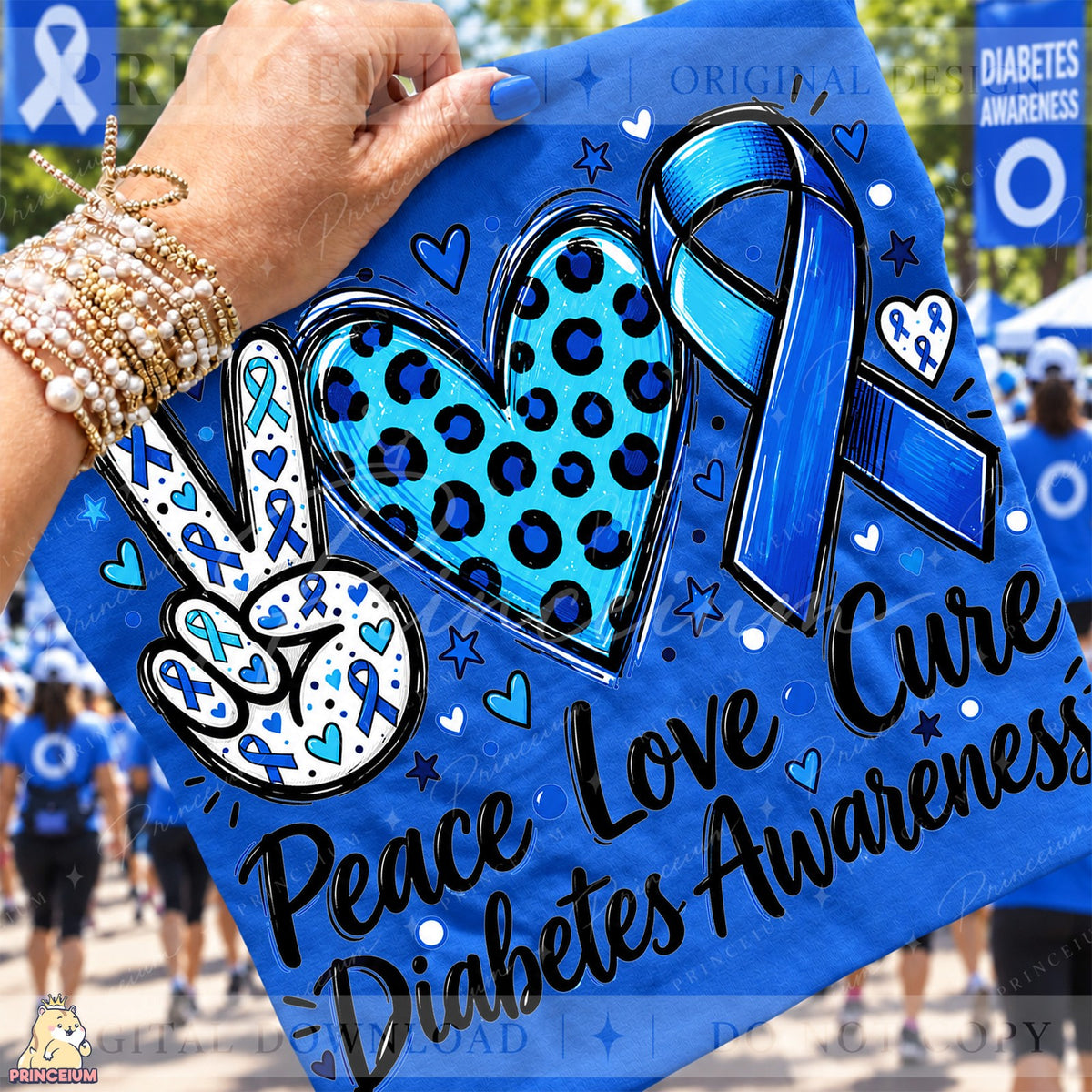 Peace Love Cure Diabetes Awareness