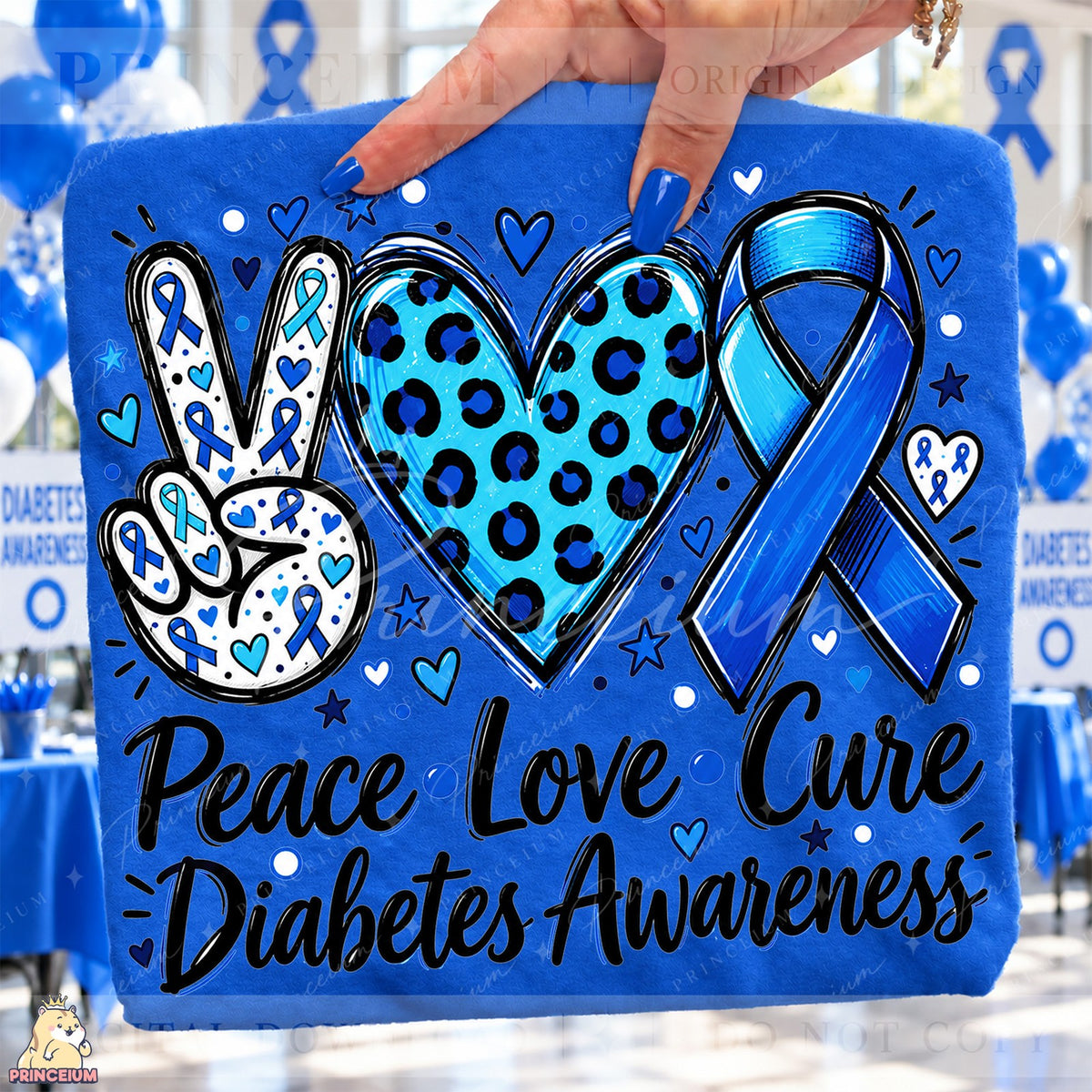 Peace Love Cure Diabetes Awareness