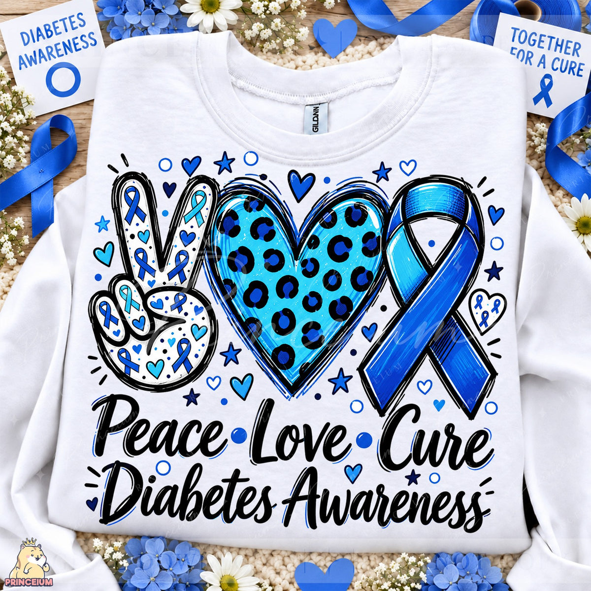 Peace Love Cure Diabetes Awareness