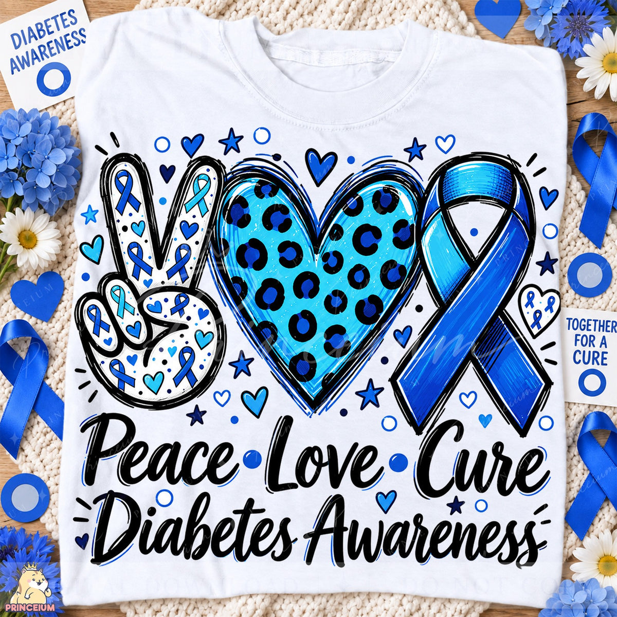 Peace Love Cure Diabetes Awareness