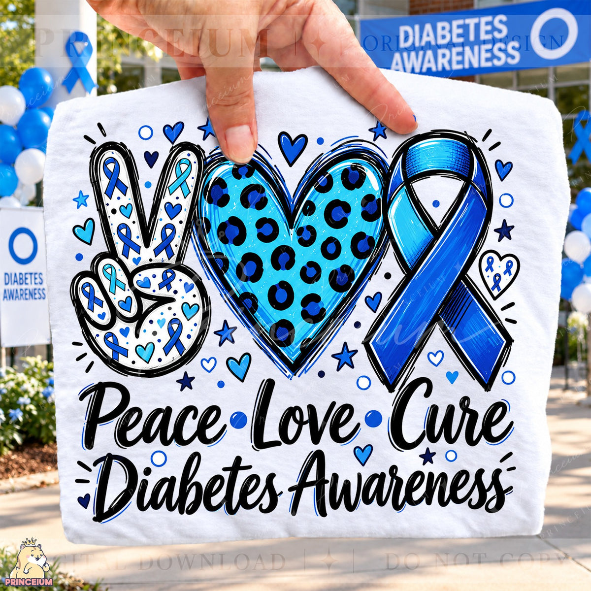 Peace Love Cure Diabetes Awareness