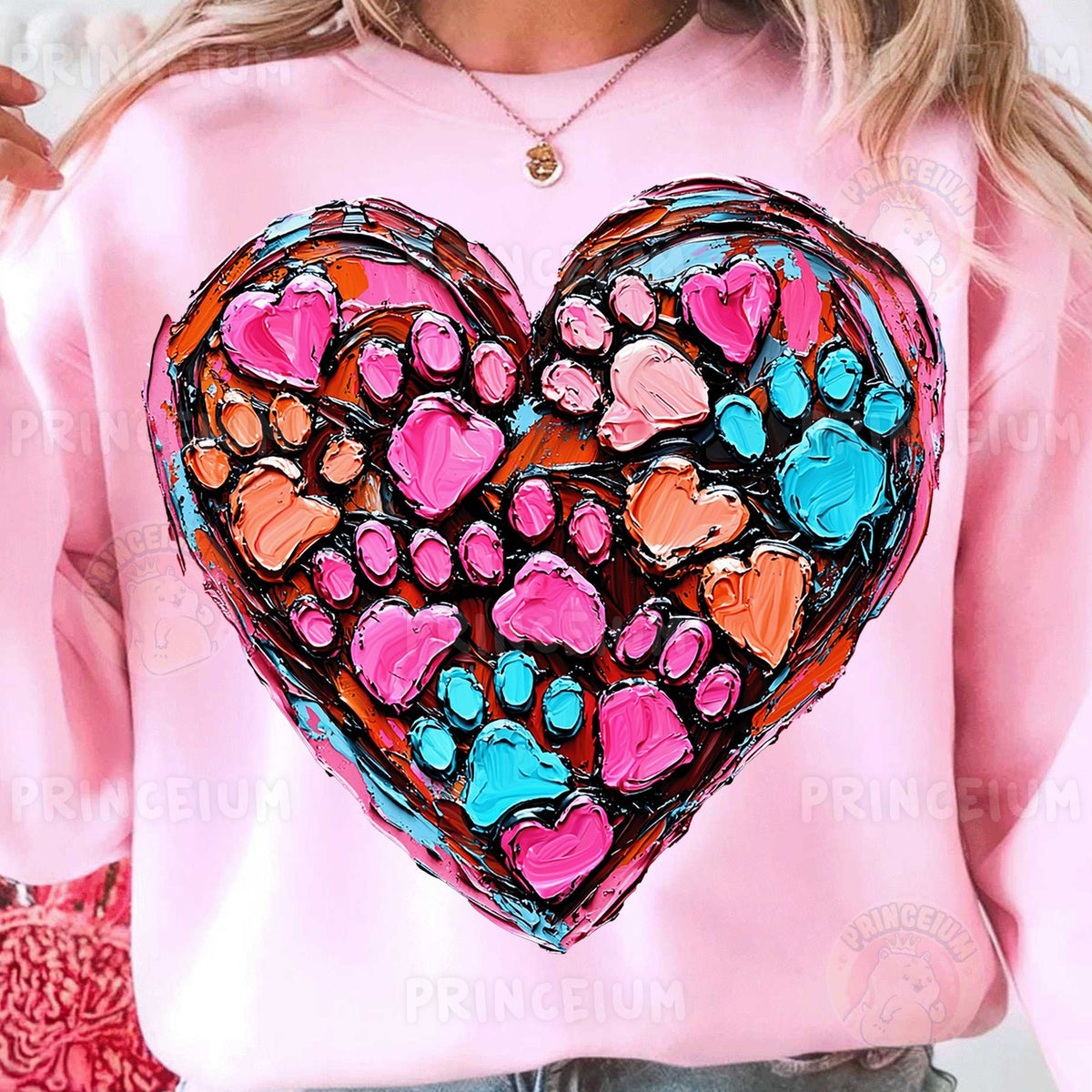Painted Paw Print Heart
