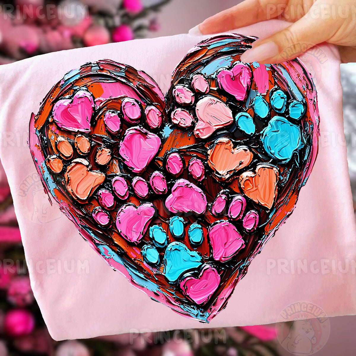 Painted Paw Print Heart