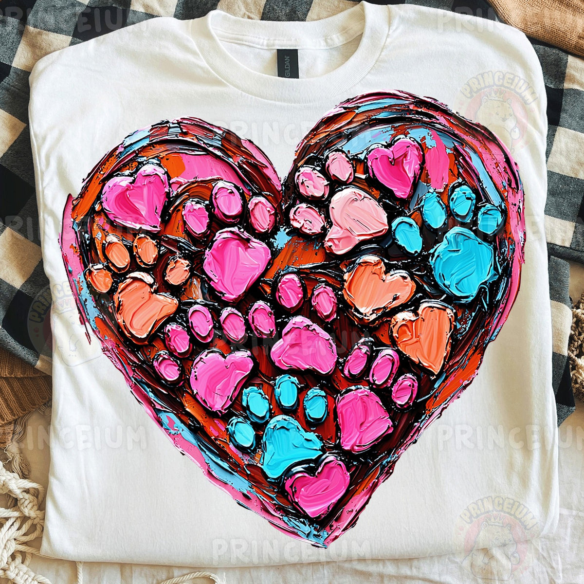 Painted Paw Print Heart